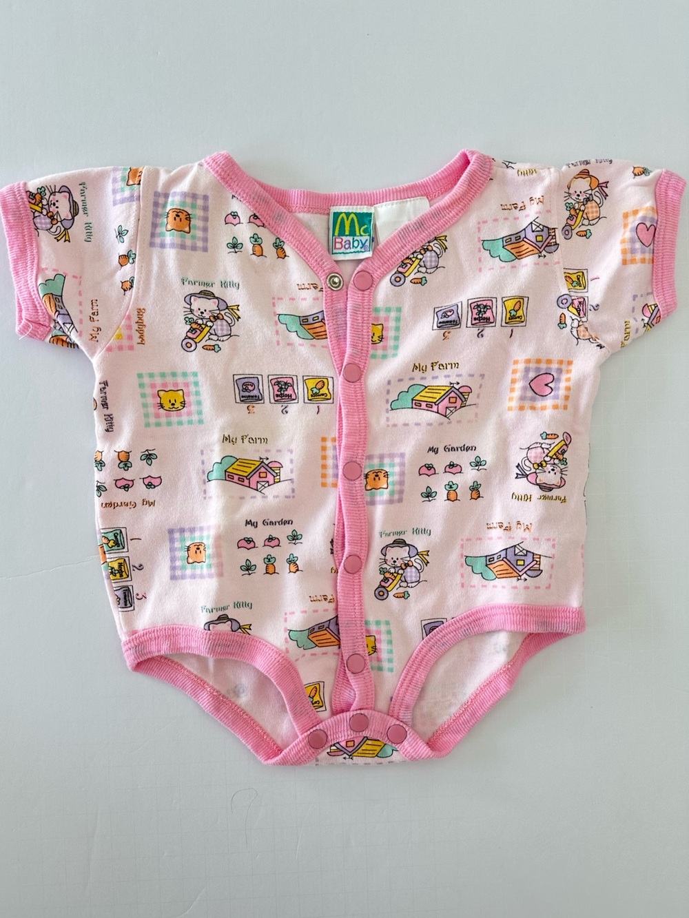 McBaby Farmer Kitty Bodysuit Size 3-6 Months 100% Cotton Made in USA